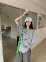 中古車 Tシャツ 半袖 トップス カットソー ロゴ グレー 大きいサイズ ビッグ ダンス 衣装 ヒップホップ HIPHOP レディース メンズ ガールズ ス...
