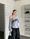 ロゴ プリント トップス カットソー トレーナー 長袖 シンプル ビッグ 大きいサイズ 長め ゆったり グレー ブラック ダンス 衣装 ヒップホップ HIPH...