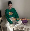 ロゴ 長袖 トップス カットソー トレーナー へそ出し 短め 短い ホワイト 白 ブラック 黒 グリーン 緑 ゆったり ダンス 衣装 ヒップホップ HIPHO...