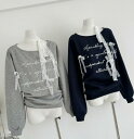 リースリボン トレーナー パーカー トップス スウェット 裏起毛 長袖 大きいサイズ ビッグ ゆったり ダンス 衣装 ヒップホップ HIPHOP レディース ガ...