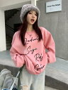 ロゴ 長袖 トップス カットソー トレーナー ピンク 長め ダンス 衣装 ヒップホップ HIPHOP レディース ガールズ ストリート 韓国 おしゃれ 奇抜 派...