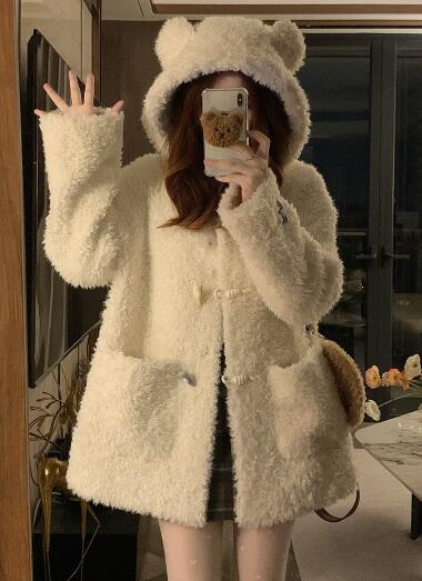 くま耳厚手防寒あったたかかわいいボ...