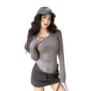 トップス カットソー インナー 長袖 シンプル 大人 無地 tシャツ レディース ガールズ ストリート 春 秋 冬
