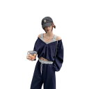 重ね着風 短め 短い へそ出し 長袖 トップス カットソー トレーナー ダンス 衣装 ヒップホップ HIPHOP レディース ガールズ ストリート 韓国 おしゃ...