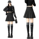 プリーツ スカート 2色 キュロット スカパン 無地 シンプル ハイウエスト ミニスカ ミニ 膝上 ひざ丈 ボトムス 秋冬 ダンス 衣装 ヒップホップ HIPHOP レディース ガールズ kpop 韓国 ストリート 個性的 奇抜 派手(4)