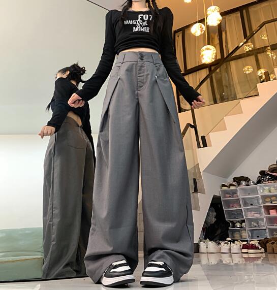 樂天商城 - パンツ　ズボン　ボトムス　デザイン ロング　ゴム　ワイド　太い　太め　大きいサイズ　ビッグ　ゆったり　ハイウエスト　ポケット　ダンス　衣装　ヒップホップ　HIPHOP　レディース　ガールズ　個性的　奇抜