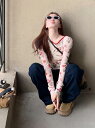 薔薇 バラ 花柄 肌見せ シースルー トップス カットソー 長袖 透け感 Tシャツ インナー 薄手 セクシー ダンス 衣装 ヒップホップ HIPHOP レディー...