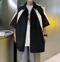 切替 ブラウス 半袖 シャツ トップス カットソー 前開き ボタン 大きいサイズ ビッグ ダンス 衣装 ヒップホップ HIPHOP レディース メンズ ガールズ...