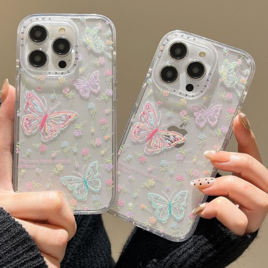 乐天商城 - ちょうちょう クリア iPhoneケース おしゃれ 韓国 可愛い 薄型 軽量 耐衝撃 アイフォンケース スマホケース カバー