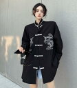 チャイナ風 チャイナボタン チャイナ服 長袖 トップス シャツ ブラウス ビッグシルエット ゆめかわいい 奇抜 派手 ダンス 衣装 ヒップホップ コスチューム 大きいサイズ 個性的 服 原宿系 オーバーサイズ レディース ガールズ きれいめ