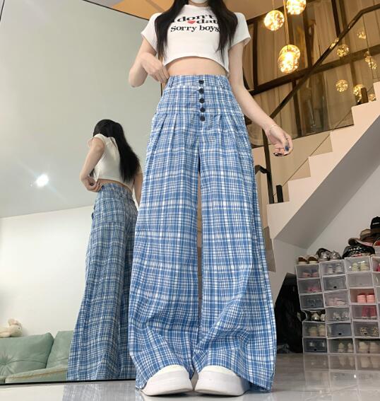 乐天商城 - チェック柄　パンツ　ズボン　ボトムス　スウェット ロング　ワイド　太い　太め　大きいサイズ　ジャージ　ビッグ　ゆったり　ハイウエスト　ポケット　ダンス　衣装　ヒップホップ　HIPHOP　レディース　ガールズ　個性的　奇抜　韓国ファッション