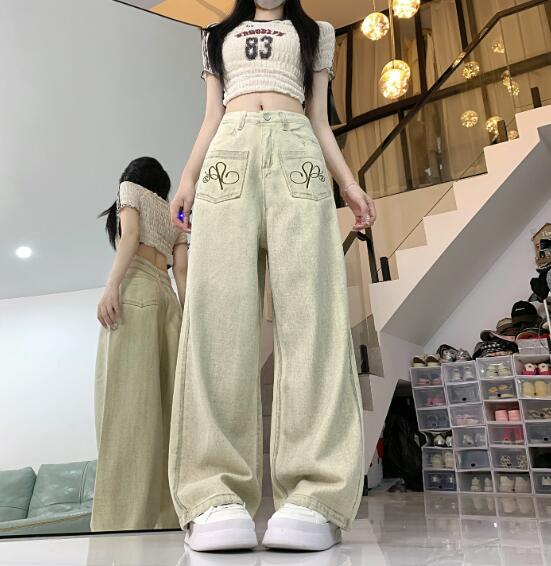 乐天商城 - 刺繍　ジーンズ　ジーパン パンツ　ズボン　ボトムス　ポケット　デニム　ダンス　衣装　ヒップホップ　HIPHOP　レディース　ガールズ　ストリート　大きいサイズ　かっこいい　個性的　韓国ファッション