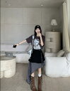 トップス カットソー カジュアル ゆったり 半袖 ダンス 衣装 ヒップホップ HIPHOP レディース ガールズ ストリート 韓国 おしゃれ 奇抜 派手 大人 ...