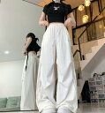 レース切替 パンツ ズボン ボトムス ロング ワイド 太い 太め 大きいサイズ ビッグ ゆったり ハイウエスト ジャージ ポケット ダンス 衣装 ヒップホップ ...