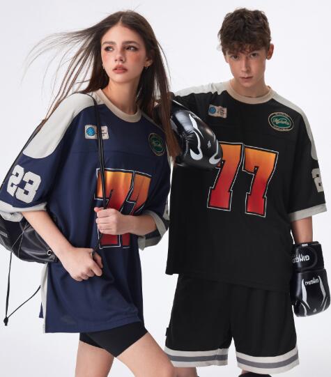 メッシュ ロゴ ナンバー 半袖 トップス カットソー tシャツ ベースボール スポーツ ダンス 衣装 ヒップホップ HIPHOP レディース メンズ ガールズ ストリート スケーター