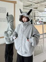 「M/L/XLサイズ展開」スタッズ トップス パーカー フーディー アウター ジャケット レディース きれいめ カジュアル おしゃれ 羽織り 長袖 大人 可愛い オーバーサイズ 韓国ファッション ストリート系 グレー ブラック 春 秋 冬