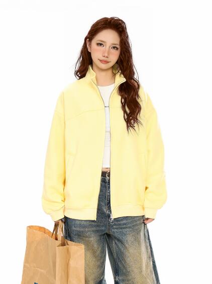 樂天商城 - 「M/L/XL/2XL」パーカー 体型カバー アウター レディース ライトアウター 長袖 トップス ビッグ ビッグシルエット ゆったり オーバーサイズ 羽織り 大きいサイズ グレー　黄色　春 秋 冬 レディース　ガールズ　かわいい　ストリート系　カジュアル