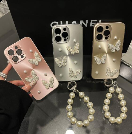 乐天商城 - 【INSで大人気】ちょうちょ パール　iPhone16 15 14 13 12ケース iPhoneケース おしゃれ スマホ 携帯 ケース カバー 可愛い 軽量