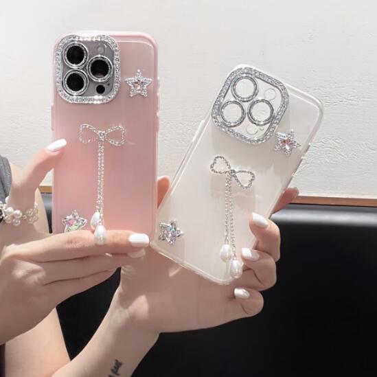 乐天商城 - 【INSで大人気】iPhone17 16 15 14 13ケース iPhoneケース おしゃれ スマホ 携帯 ケース カバー リボン パール ビジュー キラキラ 可愛い 軽量
