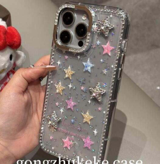 樂天商城 - 【INSで大人気】iPhone17 16 15 14 13ケース iPhoneケース おしゃれ スマホ 携帯 ケース カバー 星柄 カラフル ビジュー キラキラ 可愛い 軽量