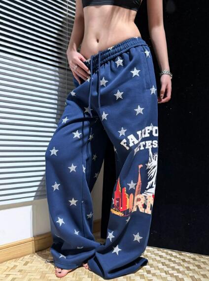 乐天商城 - ワイドパンツ レディース パンツ ズボン 大きいサイズ 着痩せ スポーツウェア 動きやすい 長ズボン ボトムス ロングパンツ 太い 太め ワイドパンツ だぼだぼ ストリート 韓国 リラックス シンプル ストレート 運動着 部屋着 練習着 ヒップホップ HIPHOP
