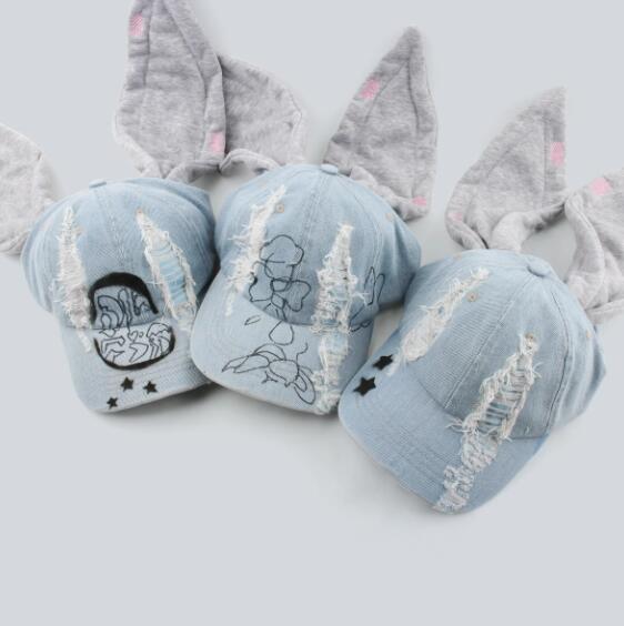 Cap - 帽子 レディース うさぎ耳 大きいサイズ 紫外線対策 UVカット スポーツ ファッション小物 Cap ベースボールキャップ 韓国ファッション かわいい 可愛い ダンス衣装 ヒップホップ HIPHOP