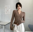 全5色 Tシャツ カットソー 長袖 Vネック 切り替え スリム 無地 原宿系ファッション 韓国風ダンス 衣装 ヒップホップ HIPHOP 個性 奇抜 かわいい ...