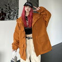 全2色 ジャケット 長袖 切り替え 体型カバー 帽子付き フード付 原宿系ファッション 韓国風 ダンス衣装 POP カワ 個性 奇抜 かわいい 青文字系 アウター コート トップス レディース 女(4)