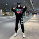 トレーナー ラウンドネック 丸首 丸襟 長袖 切り替え 体型カバー 大きいサイズあり 原宿系ファッション 韓国風 ダンス衣装 POP カワ 個性 奇抜 かわいい...