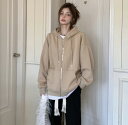 全2色 トレーナー パーカー スウェット 裏起毛 裏ボア付き 長袖 切り替え 体型カバー 帽子付き フード付 原宿系ファッション 韓国風ダンス 衣装 ヒップホッ...