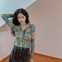 ブラウス シャツ 長袖 ショート丈 切り替え バイカラー 配色 スリム 原宿系ファッション 韓国風ダンス 衣装 ヒップホップ HIPHOP 個性 奇抜 かわいい...