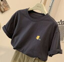 全2色 Tシャツ カットソー 五分 七分 半袖 プリント 切り替え 体型カバー 着痩せ 【大きいサイズあり】 カジュアル トップス カットソー