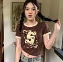 全3色 Tシャツ カットソー 五分 七分 半袖 ショート丈 切り替え バイカラー 配色 スリム 原宿系ファッション 韓国風 ダンス 衣装 ダンサー ヒップホップ...