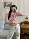 全2色 Tシャツ カットソー 長袖 薄手 紫外線防止 日焼け止め 切り替え スリム LOGO ロゴ 英字 原宿系ファッション 韓国風 ダンス 衣装 ダンサー ヒ...