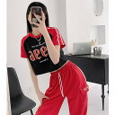 Tシャツ カットソー 五分 七分 半袖 ショート丈 切り替え バイカラー 配色 大きいサイズあり 原宿系ファッション 韓国風 ダンス 衣装 ダンサー ヒップホッ...