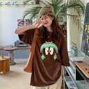 全2色 Tシャツ カットソー 五分 七分 半袖 プリント 切り替え バイカラー 配色 体型カバー 原宿系ファッション 韓国風 ダンス 衣装 ダンサー ヒップホッ...