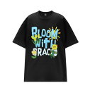 Tシャツ カットソー 五分 七分 半袖 プリント 切り替え 体型カバー 着痩せ 【大きいサイズあり】 カジュアル トップス カットソー レディース 女