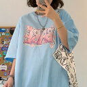 全2色 Tシャツ カットソー 五分 七分 半袖 切り替え バイカラー 配色 体型カバー 大きいサイズあり 原宿系ファッション 韓国風 ダンス 衣装 ダンサー ヒ...