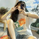 Tシャツ カットソー 五分 七分 半袖 プリント 切り替え 体型カバー 大きいサイズあり 原宿系ファッション 韓国風 ダンス 衣装 ダンサー ヒップホップ HI...