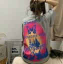 Tシャツ カットソー 五分 七分 半袖 プリント 切り替え 体型カバー 大きいサイズあり 原宿系ファッション 韓国風 ダンス 衣装 ダンサー ヒップホップ HI...