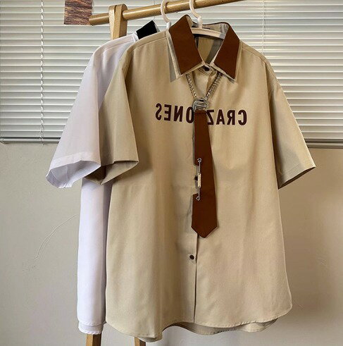 「ネクタイなし」全2色 ブラウス シャツ 切り替え バイカラー 配色 体型カバー ペアお揃い カップ