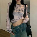 シースルー トップス カットソー 長袖 透け感 Tシャツ インナー 薄手 ダンス 衣装 ヒップホップ HIPHOP レディース ガールズ ストリート 個性的 ...