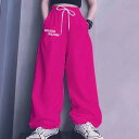 ♪120-170cm展開♪キッズ ダンス パンツ 衣装 練習着 hiphop kpop 韓国 ストリート ボトムス ロゴ 白 黒 赤 子供 ガールズ 女の子 男の子 キッズ ダンス 衣装