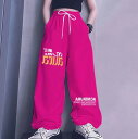 ♪120-170cm展開♪キッズ ダンス パンツ 衣装 練習着 hiphop kpop 韓国 ストリート ボトムス ロゴ 白 黒 赤 子供 ガールズ 女の子 男の子 キッズ ダンス 衣装