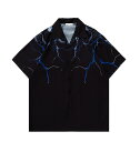 M~2XL展開 トップス シャツ ブラウス 黒 ブラック 前開き ビッグ ゆったり 半袖 五分袖 七分袖 ダンス 衣装 ヒップホップ HIPHOP レディース ...