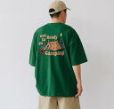 全2色 S~3XL展開 トップス カットソー Tシャツ グリーン 緑 白 バックプリント ビッグ ゆったり 半袖 五分袖 七分袖 ダンス 衣装 ヒップホップ ...