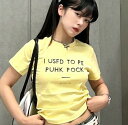 ♪S~L展開♪半袖 tシャツ トップス カットソー イエロー 黄色 プリント シンプル かわいい 短い 短め 個性的 ダンス 衣装 ヒップホップ HIPHOP ...