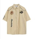 全2色 ♪M~3XL展開♪ 2色 前開き ビッグ ゆったり 半袖 五分袖 プリント バックプリント ダンス 衣装 ガールズ 大人 個性的 プリント 韓国 おしゃ...