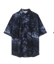 ♪M~3XL展開♪ 総柄 半袖 五分袖 シャツ ブラウス トップス カットソー ダンス 衣装 ガールズ 大きい ビッグ 個性的 ストリート 韓国 おしゃれ 柄シ...
