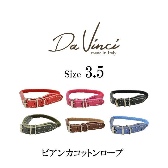 ダヴィンチ ビアンカコットンロープカラー サイズ3.5 | 小型・中型犬用ポリコットンロープの首輪